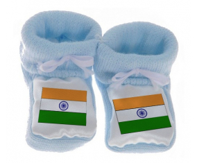 Chausson Bandera del Bebé India Azul
