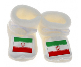 Chausson bandera del bebé Irán color blanco