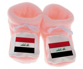 Chausson bandera del bebé Irak color rosa