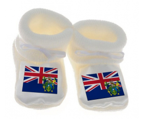 Chausson Bandera del Bebé Islas Pitcairn Blancas