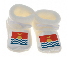 Chausson bebé Kiribati bandera color blanco