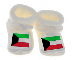 Chausson Bandera del Bebé Kuwait Blanco