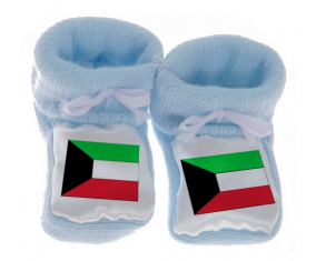 Chausson Bandera del Bebé Kuwait Azul