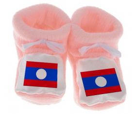 Chausson bandera bebé laos color rosa