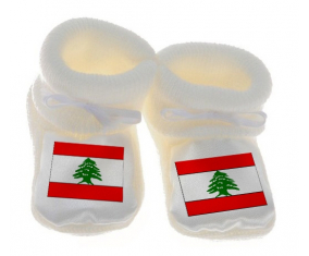 Chausson Bandera del Bebé Líbano Blanco