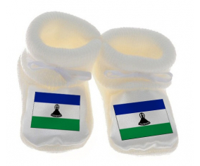 Chausson bebé Bandera Lesotho color blanco