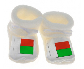 Chausson bandera del bebé Madagascar color blanco