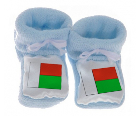 Chausson bandera del bebé Madagascar azul