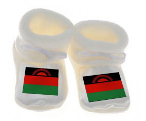 Chausson bebé Malawi Bandera de Blanco