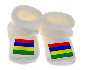 Chausson bandera del bebé Mauricio color blanco