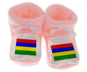 Chausson bandera del bebé Mauricio color rosa