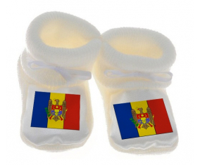 Chausson Bandera del Bebé Moldavia Blanco