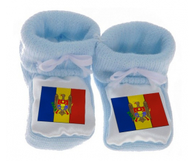 Chausson Bandera del Bebé Moldavia Azul