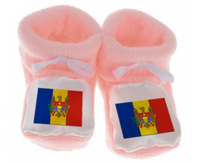 Chausson Bandera del Bebé Moldavia Rosa