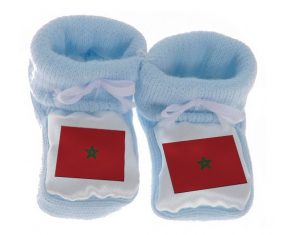 Chausson Bandera del Bebé Marruecos Azul