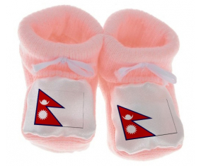 Chausson Bandera del Bebé Nepal Rosa