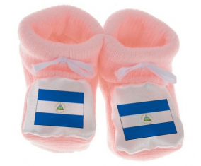 Chausson bebé rosa bandera de Nicaragua
