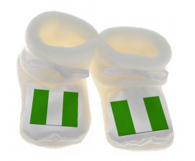 Chausson bebé Nigeria bandera color blanco