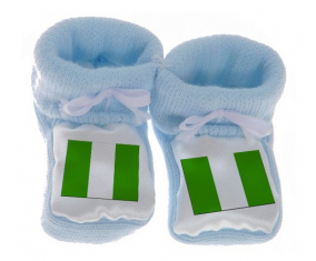 Chausson Bandera del Bebé Nigeria Azul