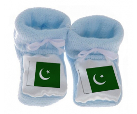 Chausson Bandera del Bebé Pakistán Azul