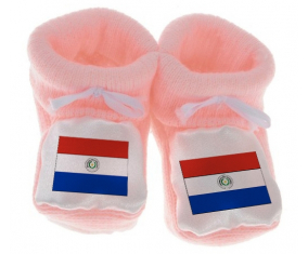 Chausson bandera bebé Paraguay color rosa