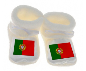 Chausson Bandera del Bebé Portugal Blanco