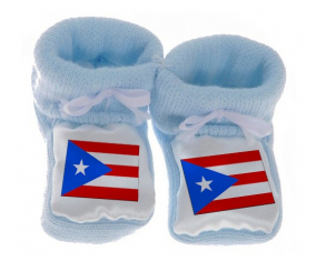 Chausson Bandera del Bebé Puerto Rico Azul