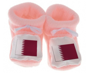 Chausson bebé rosa bandera de Qatar