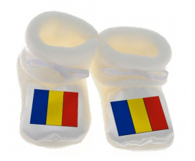 Chausson bandera del bebé Rumania color blanco