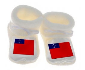 Chausson bebé bandera blanca de Samoa