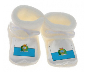 Chausson Bandera del Bebé San Marino Blanco