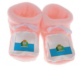 Chausson Bandera del Bebé San Marino Color Rosa