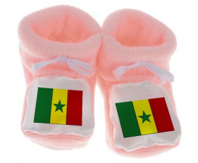 Chausson bebé rosa bandera senegalesa