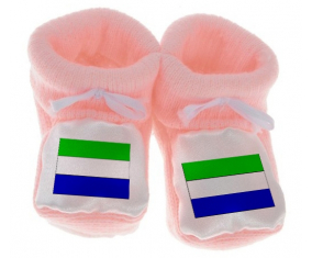 Chausson bebé Sierra Leona Bandera de Color Rosa