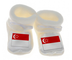 Chausson Bandera del Bebé Singapur Blanco