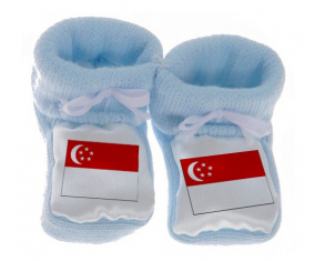 Chausson Bandera del Bebé Singapur Azul