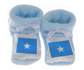 Chausson bandera del bebé azul somalí