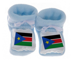 Chausson Bandera del Bebé Sudán del Sur Azul