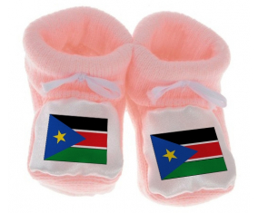Chausson Bandera del Bebé Sudán del Sur Color Rosa