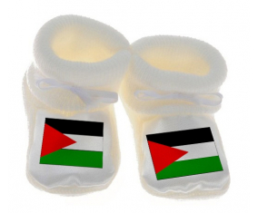 Chausson Bandera del Bebé Palestina Blanco