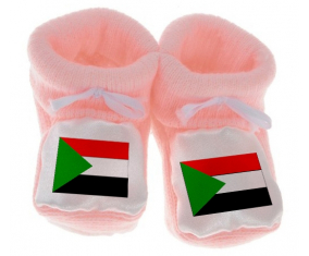 Chausson Bandera del Bebé Sudán Color Rosa