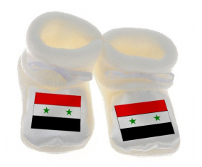 Chausson bandera del bebé República Árabe Siria Color blanco