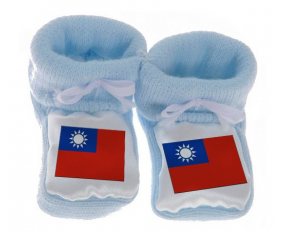 Chausson bandera del bebé azul de Taiwán