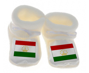Chausson bebé bandera Tayikistán color blanco