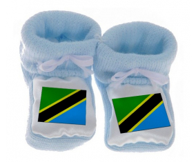 Chausson Bandera del Bebé Tanzania Azul