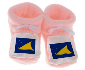 Chausson bebé rosa tokelau bandera