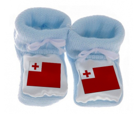 Chausson bebé azul bandera de Tonga