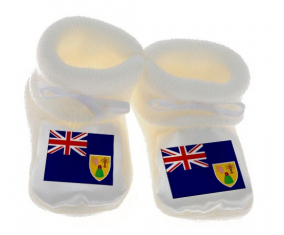 Chausson bandera del bebé turcos y caicos color blanco