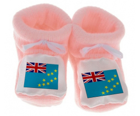 Chausson bebé rosa tuvalu bandera