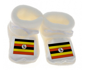Chausson bandera bebé Uganda color blanco
